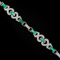 2.50ct. T.W. Diamond & Emerald Simulant Vintage Bracelet Platinum - J43294
