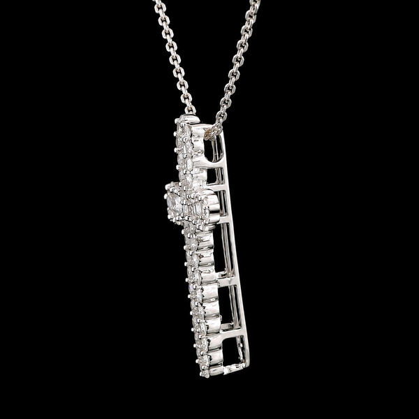 1.25ct. T.W. Diamond Estate Cross Necklace 18K White Gold - J44011