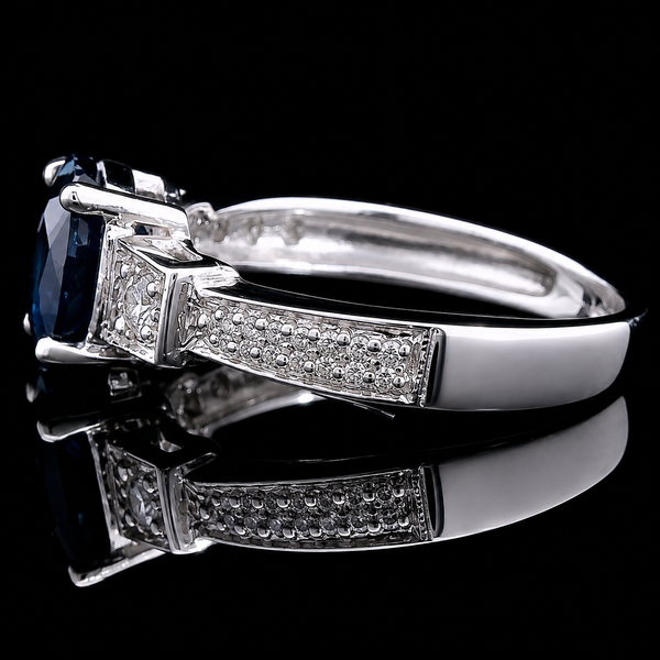 1.20ct. Sapphire & Diamond Estate Engagement - Fashion Ring White Gold - J44018