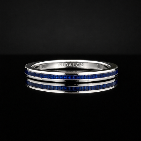 Hidalgo Enamel Estate Wedding - Eternity Band 18K White Gold - J44019