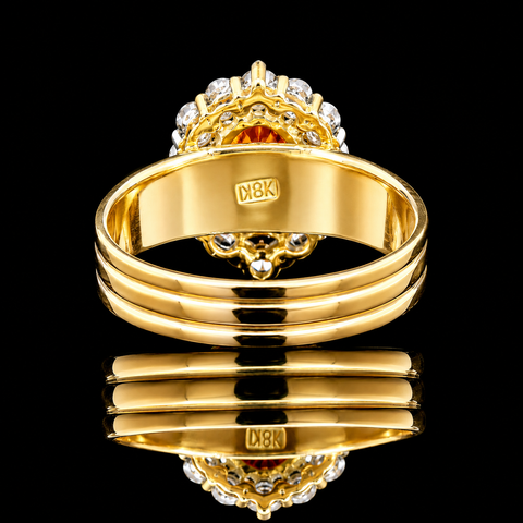 1.35ct. Sapphire & Diamond Estate Wedding - Fashion Ring 18K Yellow Gold - J44022