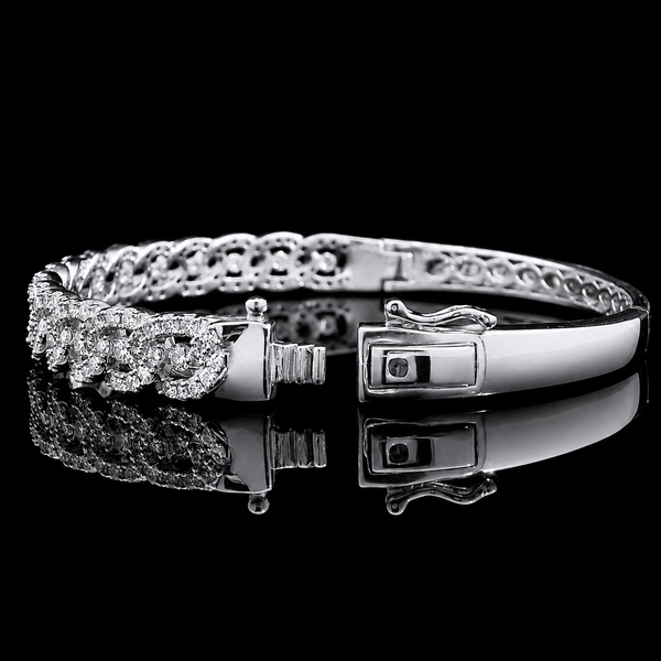 2.00ct. T.W. Diamond Estate Bangle Bracelet White Gold - J44027