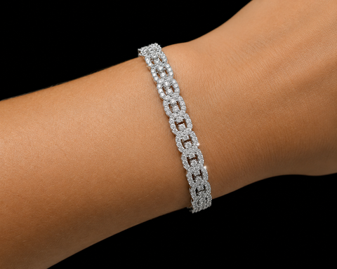 2.00ct. T.W. Diamond Estate Bangle Bracelet White Gold - J44027