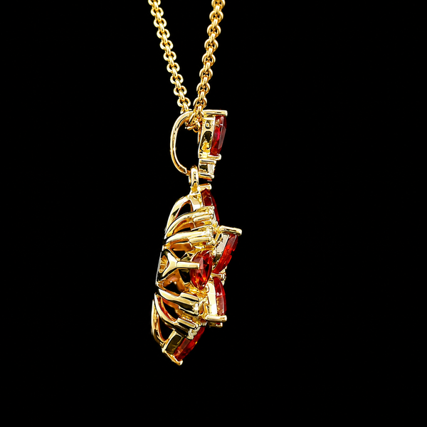 2.05ct. T.W. Ruby & Diamond Estate Necklace 18K Yellow Gold - J44028