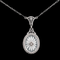 Quartz & Diamond Vintage Necklace White Gold - J44030