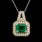 2.85ct. Emerald & .66ct. T.W. Diamond Estate Necklace White Gold - J44032