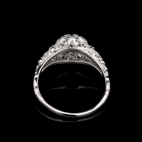 Art Deco .50ct. Diamond Antique Engagement - Fashion Ring White Gold - J44033