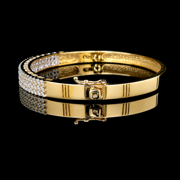 2.00ct. T.W. Diamond Bangle Estate Bracelet Yellow Gold - J44041