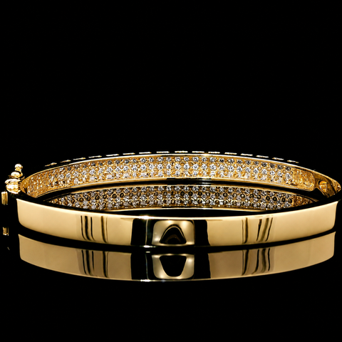 2.00ct. T.W. Diamond Bangle Estate Bracelet Yellow Gold - J44041