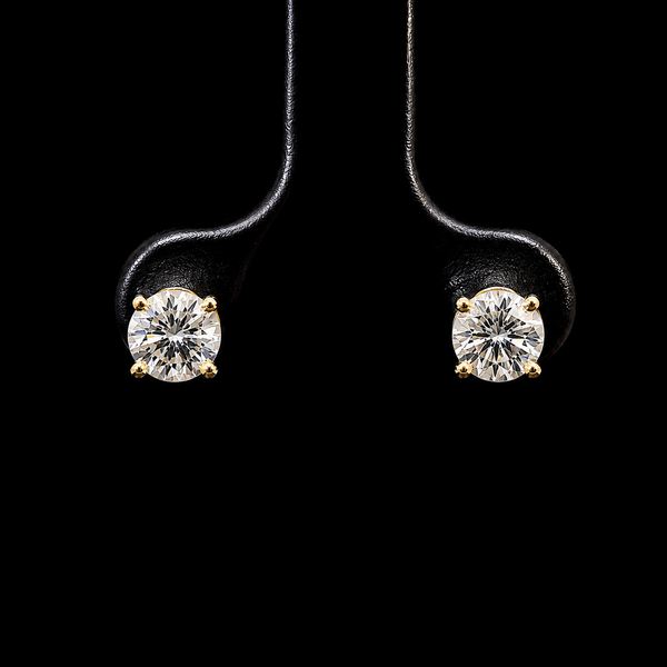.75ct. T.W. Diamond Estate Stud Earrings Yellow Gold - J44044