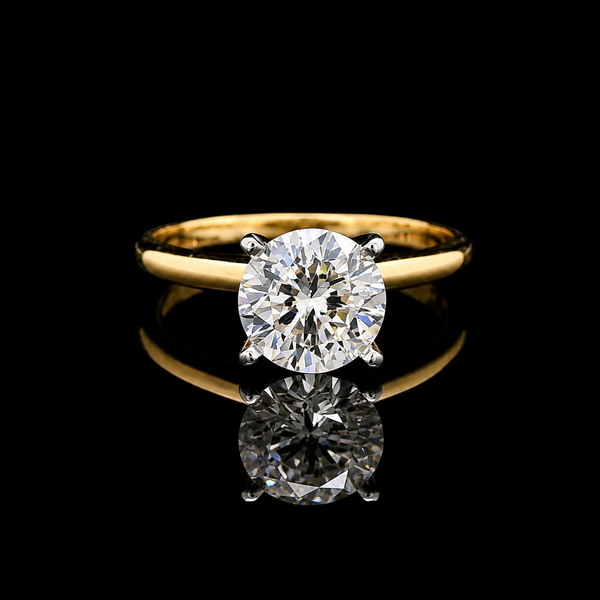 1.40ct. Diamond Estate Engagement - Fashion Ring IGI Cert Yellow Gold & Platinum - J44057
