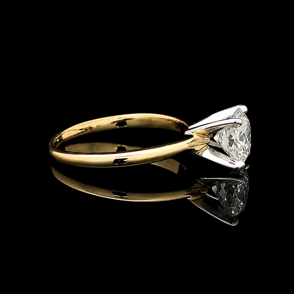 1.40ct. Diamond Estate Engagement - Fashion Ring IGI Cert Yellow Gold & Platinum - J44057