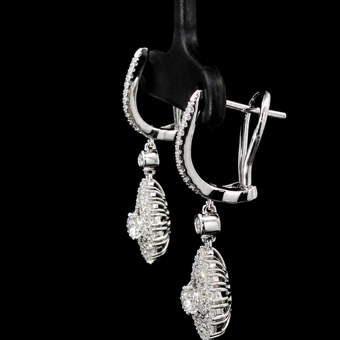 1.50ct. T.W. Diamond Estate Dangle Earrings White Gold - J44059