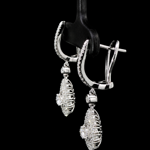 1.50ct. T.W. Diamond Estate Dangle Earrings White Gold - J44059