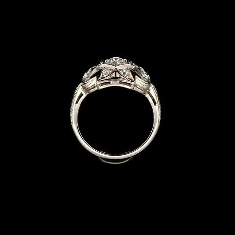 .25ct. Diamond Antique Engagement - Fashion Ring 18K White Gold - J44071