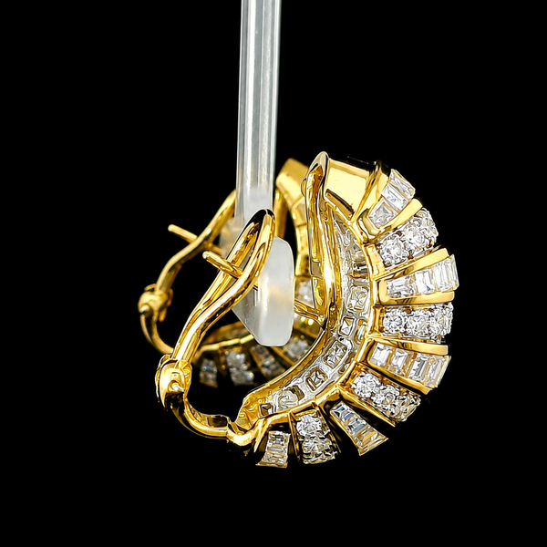 8.00ct. T.W. Diamond Vintage Earrings 18K Yellow & White Gold By Julius Cohen - J44072