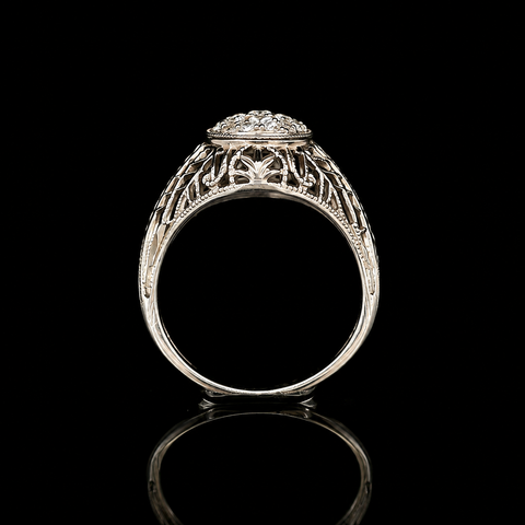 .50ct. T.W. Diamond Antique Engagement - Fashion Ring 18K White Gold - J44079