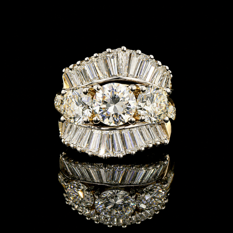 6.12ct. T.W. Diamond Estate Wedding - Fashion Ring Yellow & White Gold - J44083C