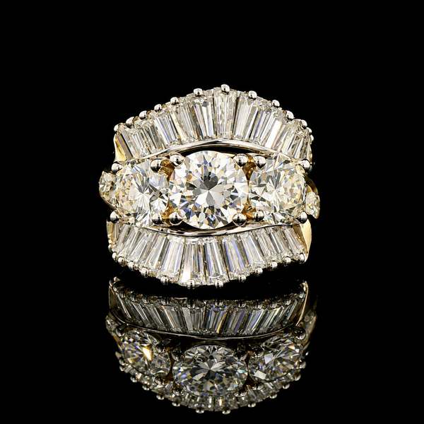 6.12ct. T.W. Diamond Estate Wedding - Fashion Ring Yellow & White Gold - J44083C