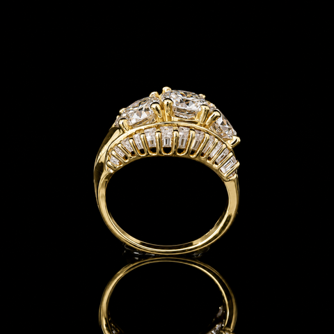 6.12ct. T.W. Diamond Estate Wedding - Fashion Ring Yellow & White Gold - J44083C