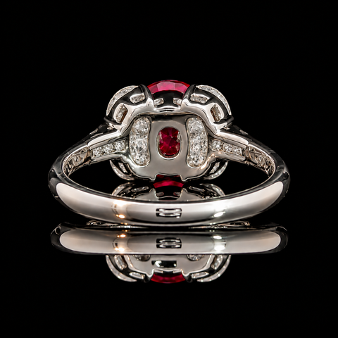 1.52ct. Burmese Ruby & .52ct. T.W. Diamond Estate Engagement - Fashion Ring Platinum - GIA -J44128