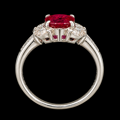 1.52ct. Burmese Ruby & .52ct. T.W. Diamond Estate Engagement - Fashion Ring Platinum - GIA -J44128