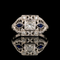 Art Deco .24ct. T.W. Diamond & .10ct. T.W. Sapphire Antique Engagement - Fashion Ring 18K White Gold - J44132
