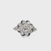 Edwardian, Antique, Vintage, Engagement Ring, Wedding Ring, Diamond, Sapphire, Platinum