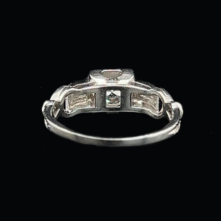 Antique Engagement Ring .45ct. Diamond & 18K White Gold Art Deco - J35423