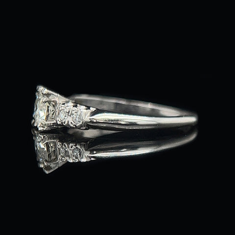 Art Deco .51ct. Diamond & Platinum Antique Engagement Ring - J35590