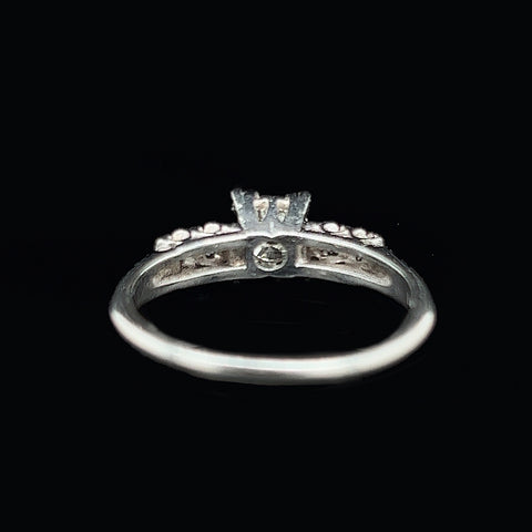 Art Deco .51ct. Diamond & Platinum Antique Engagement Ring - J35590