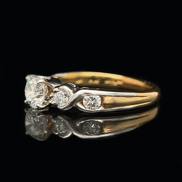Estate, Diamond, Engagement Ring, Yellow Gold, Platinum 