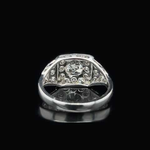 Art Deco .97ct. Diamond & Platinum Antique Engagement - Fashion Ring - J35760
