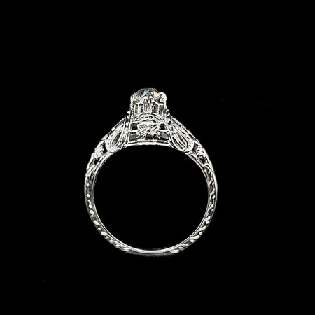 Edwardian, Antique, Vintage, Engagement Ring, Wedding Ring, Diamond,18K White Gold