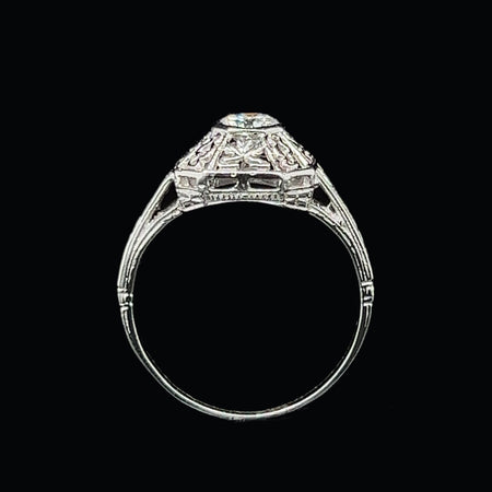 Art Deco .35ct. Diamond & Platinum Antique Engagement - Fashion Ring - J37384