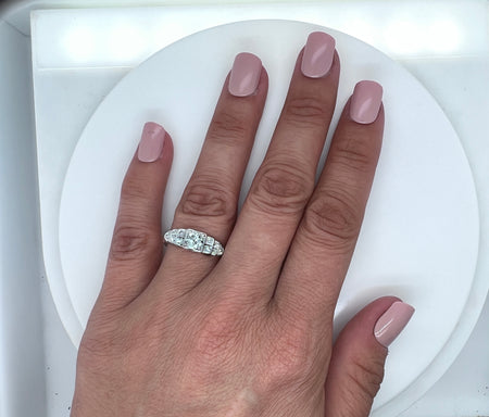 Art Deco .60ct. Diamond Antique Engagement - Fashion Ring 18K White Gold - J37427