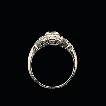 Art Deco .33ct. Diamond Antique Engagement Ring Platinum - J37539