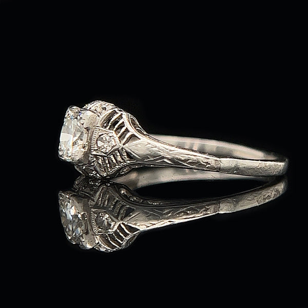 Art Deco .55ct. Diamond Antique Engagement - Fashion Ring Platinum - J37720