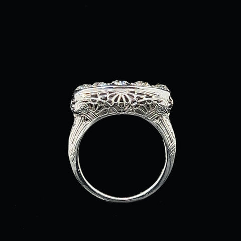 Edwardian .65ct. T.W. Diamond Antique Engagement - Fashion Ring 18K White Gold - J38028
