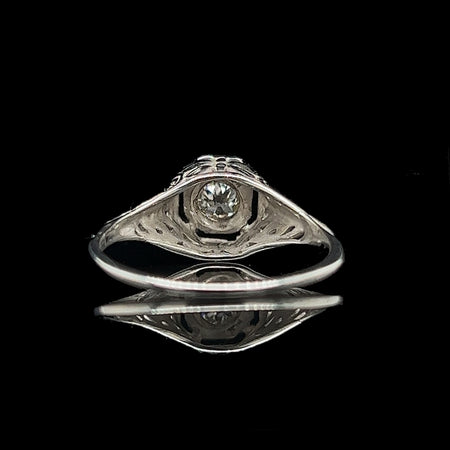 Edwardian, Antique, Vintage, Engagement Ring, Wedding Ring, Diamond, 18K White Gold, European Cut