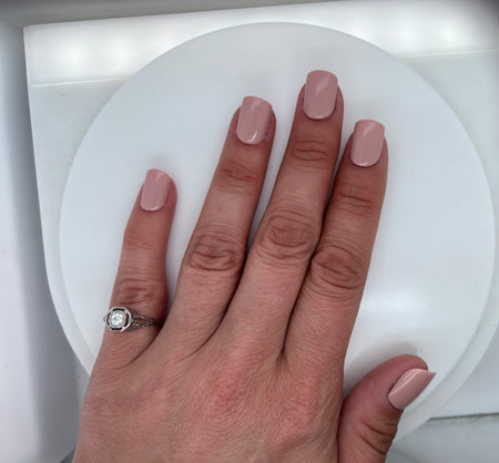 Edwardian .22ct. Diamond Antique Engagement - Fashion Ring 18K White Gold - J39176