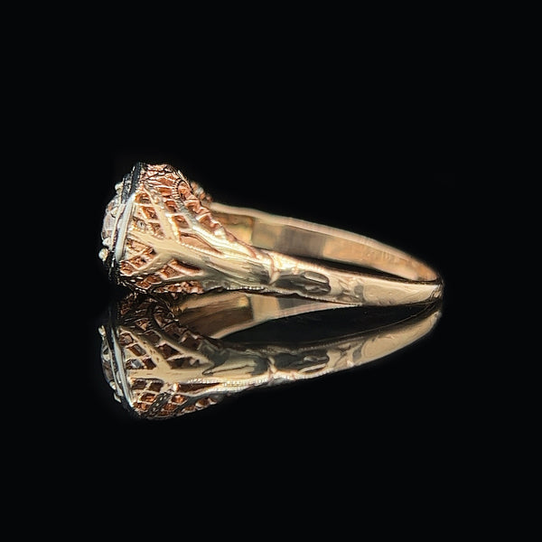 Late Edwardian .40ct. Diamond Antique Engagement - Fashion Ring Rose Gold & 18K White Gold - J39251