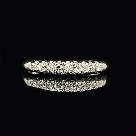 Vintage, Wedding Ring, Wedding Band, Anniversary Band, Anniversary Ring, Diamond, 14K White Gold