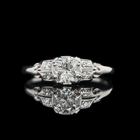 Art Deco, Antique, Vintage, Engagement Ring, Wedding Ring, Diamond, 18K White Gold, Jabel 