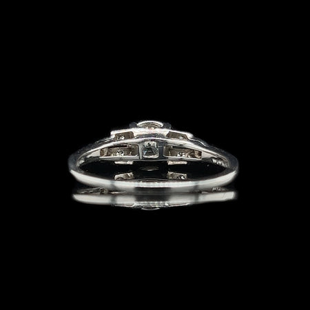 Art Deco, Antique, Vintage, Engagement Ring, Wedding Ring, Diamond, 18K White Gold, Jabel