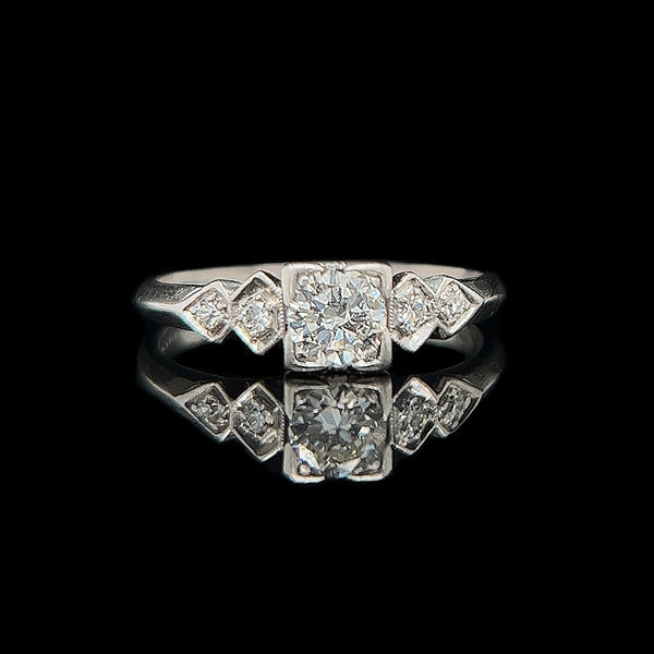 Art Deco .40ct. Diamond Antique Engagement - Fashion Ring Platinum - J40106