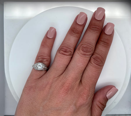 Art Deco .55ct. Diamond Antique Engagement - Fashion Ring Platinum - J40109