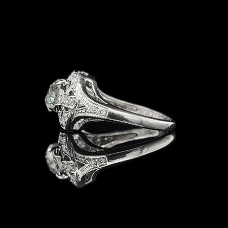 Vintage, Antique, Engagement Ring, Wedding Ring, Diamond, 18K White Gold 