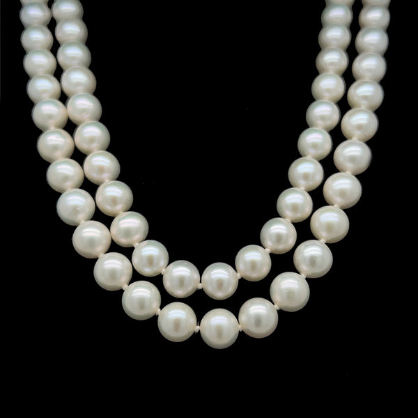 Estate, Necklace, Akoya Pearl, 14K Yellow Gold 