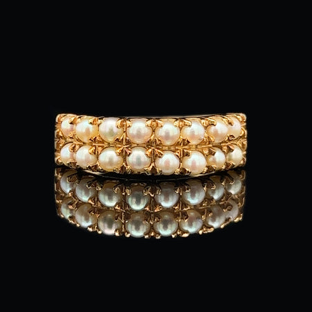 Vintage, Wedding Ring, Fashion Ring, Pearl, 14K Yellow Gold